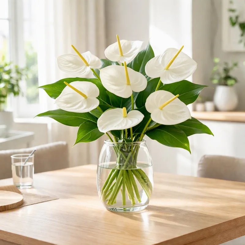 Anthurium (flamingoblomst) – hvit – bilde 2