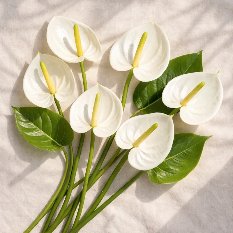 Anthurium (flamingoblomst) – hvit – bilde 4