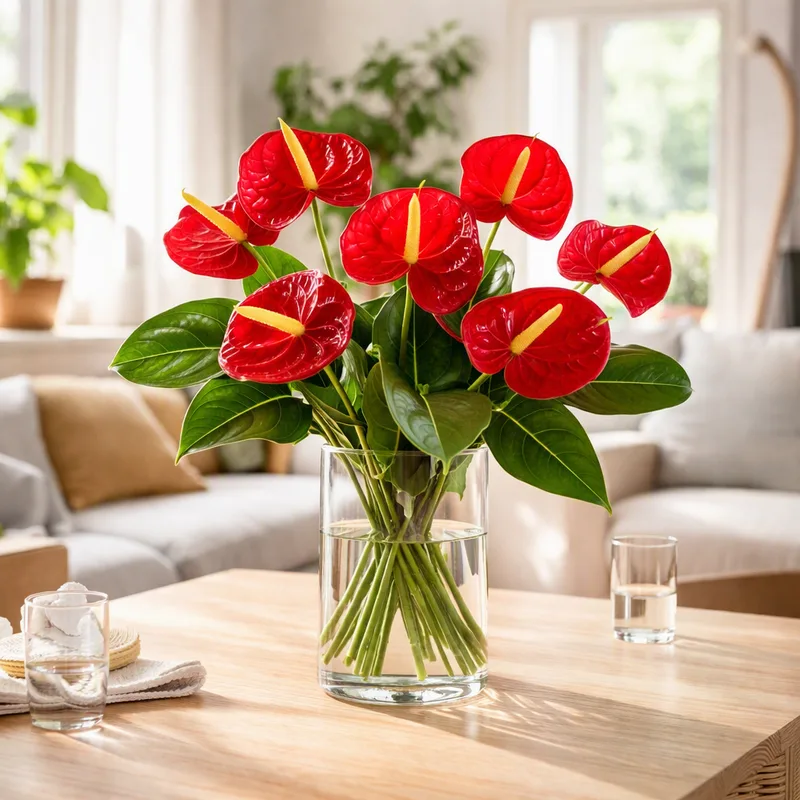 Anthurium (flamingoblomst) – rød – bilde 2