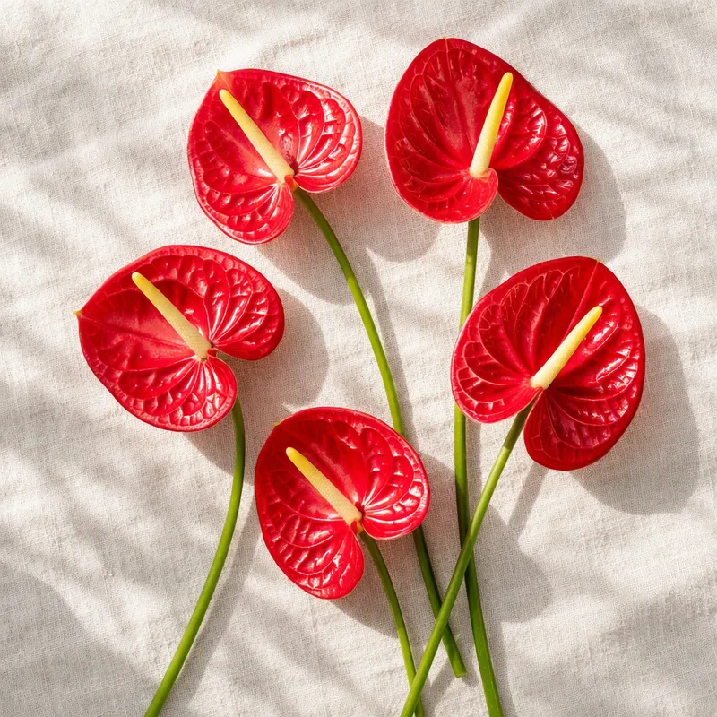 Anthurium (flamingoblomst) – rød – bilde 4