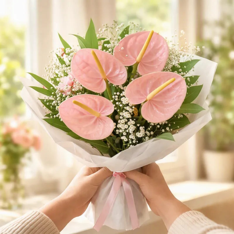 Anthurium (flamingoblomst) – rosa – bilde 3