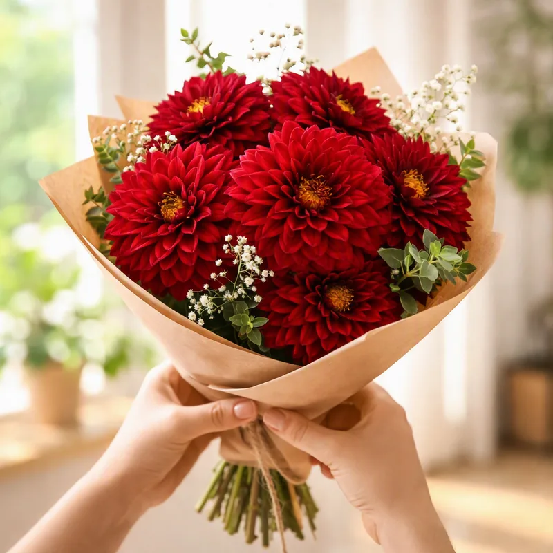 Dahlia – rød – bilde 3