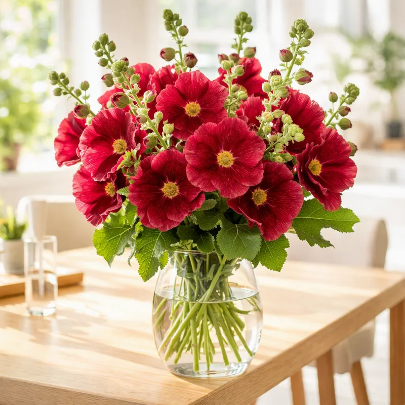 Stokrose – rød – bilde 2