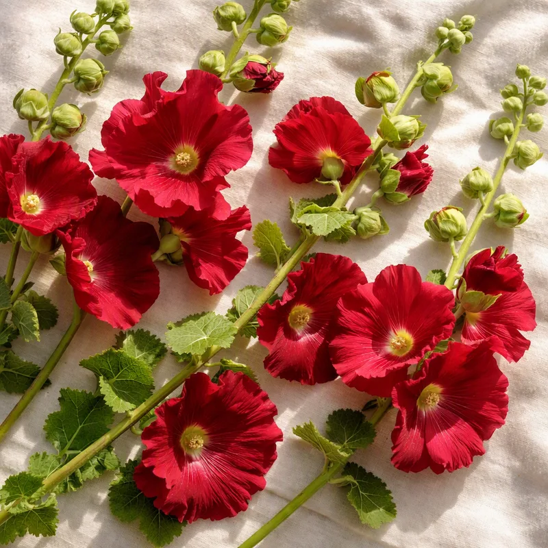 Stokrose – rød – bilde 4