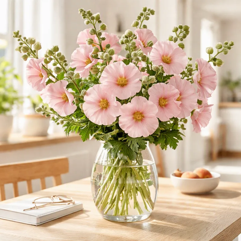 Stokrose – rosa – bilde 2