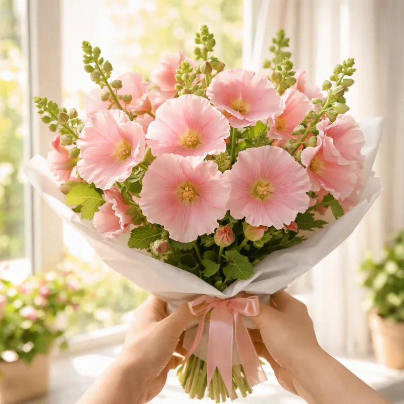 Stokrose – rosa – bilde 3